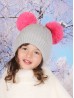 Double Pom Pom Knitted Hat  (Plush Inside)